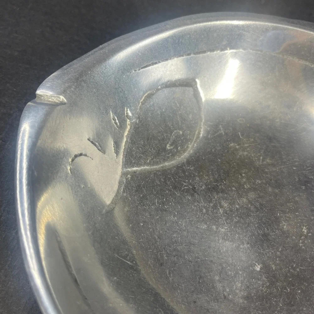 Vintage Cast Aluminum Fish Trinket Nut Dish Silver Tone Nautical Catchall 5